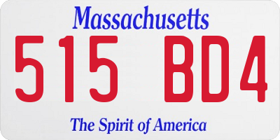 MA license plate 515BD4