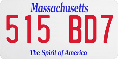 MA license plate 515BD7