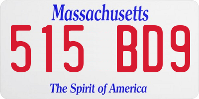 MA license plate 515BD9