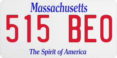 MA license plate 515BE0