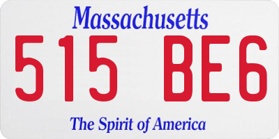 MA license plate 515BE6