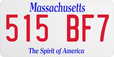 MA license plate 515BF7