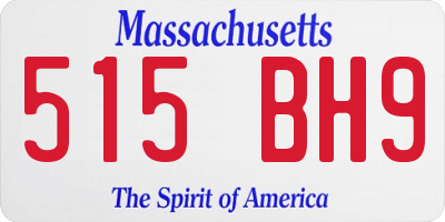 MA license plate 515BH9