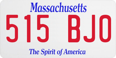 MA license plate 515BJ0