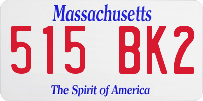 MA license plate 515BK2