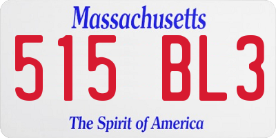 MA license plate 515BL3