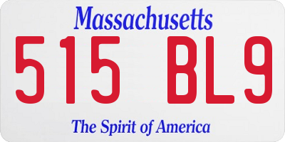 MA license plate 515BL9
