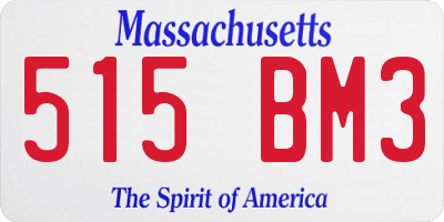 MA license plate 515BM3