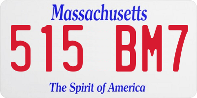 MA license plate 515BM7