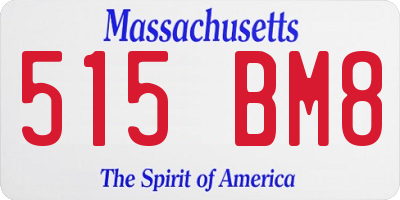 MA license plate 515BM8