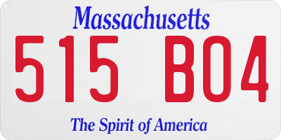 MA license plate 515BO4