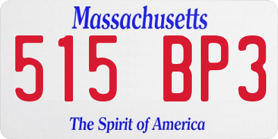 MA license plate 515BP3