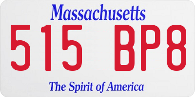 MA license plate 515BP8
