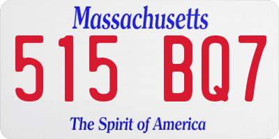 MA license plate 515BQ7