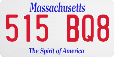 MA license plate 515BQ8