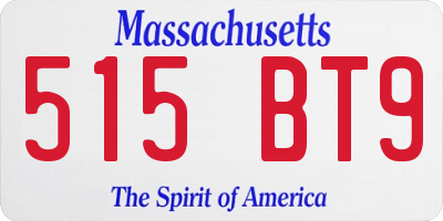 MA license plate 515BT9