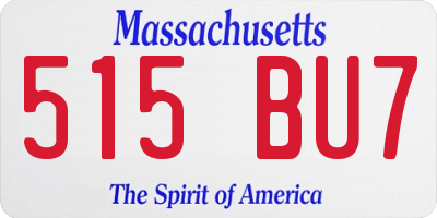 MA license plate 515BU7