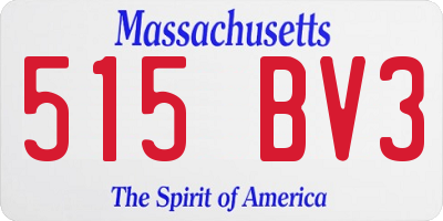 MA license plate 515BV3