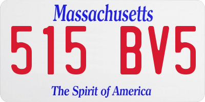 MA license plate 515BV5
