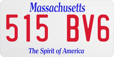 MA license plate 515BV6