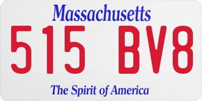MA license plate 515BV8