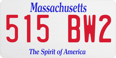 MA license plate 515BW2