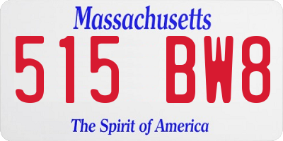 MA license plate 515BW8
