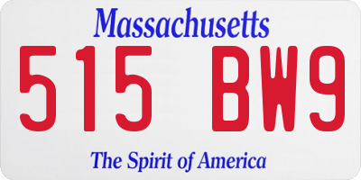MA license plate 515BW9