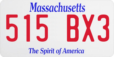 MA license plate 515BX3