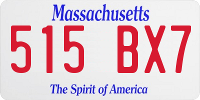 MA license plate 515BX7