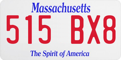 MA license plate 515BX8