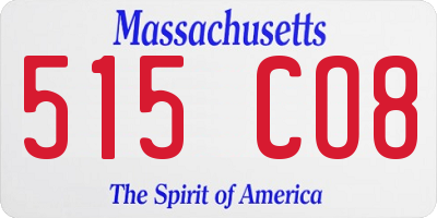 MA license plate 515CO8