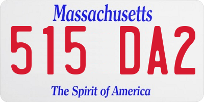 MA license plate 515DA2