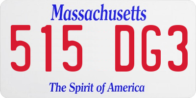 MA license plate 515DG3