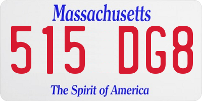 MA license plate 515DG8