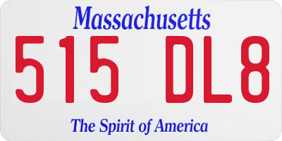 MA license plate 515DL8
