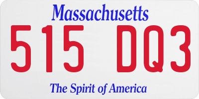 MA license plate 515DQ3