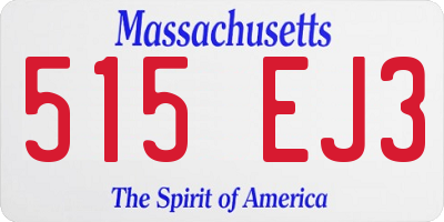 MA license plate 515EJ3