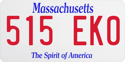 MA license plate 515EK0