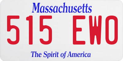 MA license plate 515EW0