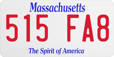 MA license plate 515FA8