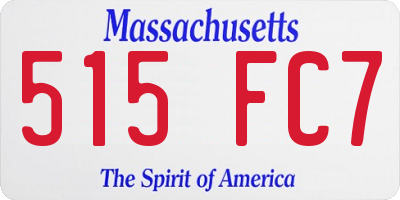 MA license plate 515FC7