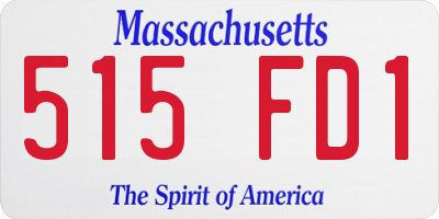 MA license plate 515FD1