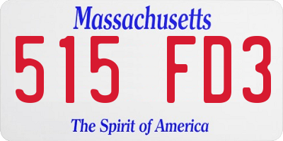 MA license plate 515FD3