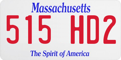 MA license plate 515HD2