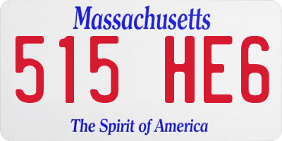 MA license plate 515HE6