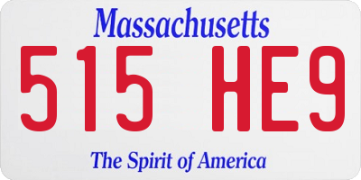 MA license plate 515HE9
