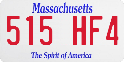 MA license plate 515HF4