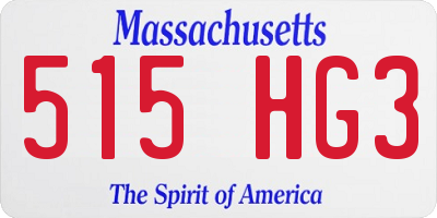 MA license plate 515HG3