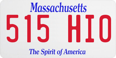MA license plate 515HI0